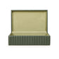Eton Ribbed Green Vegan Leather Contract-Grade Storage Box