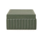 Eton Ribbed Green Vegan Leather Contract-Grade Storage Box