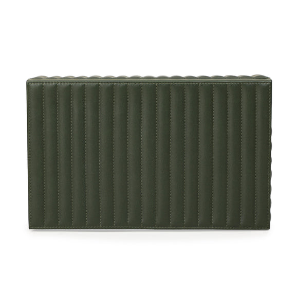 Eton Ribbed Green Vegan Leather Contract-Grade Storage Box