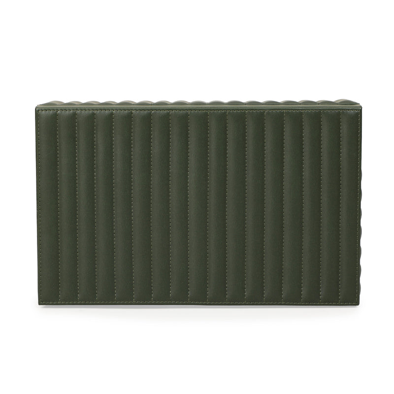 Eton Ribbed Green Vegan Leather Contract-Grade Storage Box