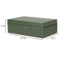 Eton Ribbed Green Vegan Leather Contract-Grade Storage Box