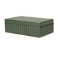 Eton Ribbed Green Vegan Leather Contract-Grade Storage Box
