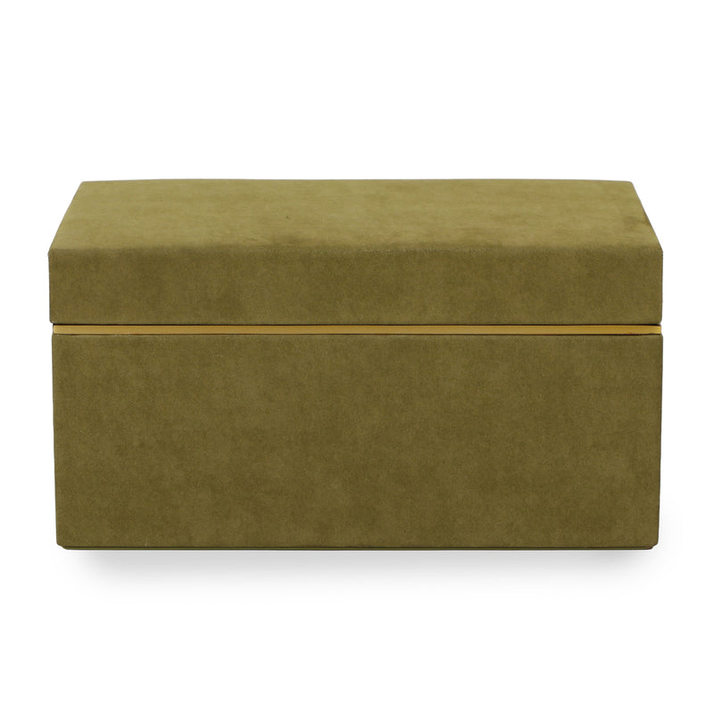 Pisa Green Vegan Suede Contract-Grade Storage Box