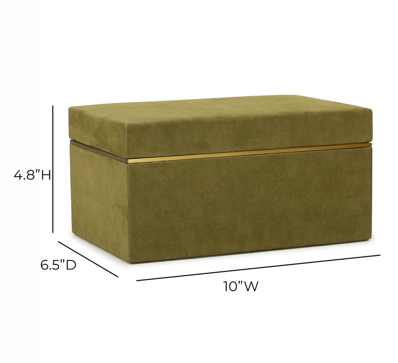 Pisa Green Vegan Suede Contract-Grade Storage Box