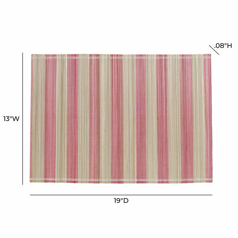 Jora Faded Bamboo Placemat - Set of 4 - Pink