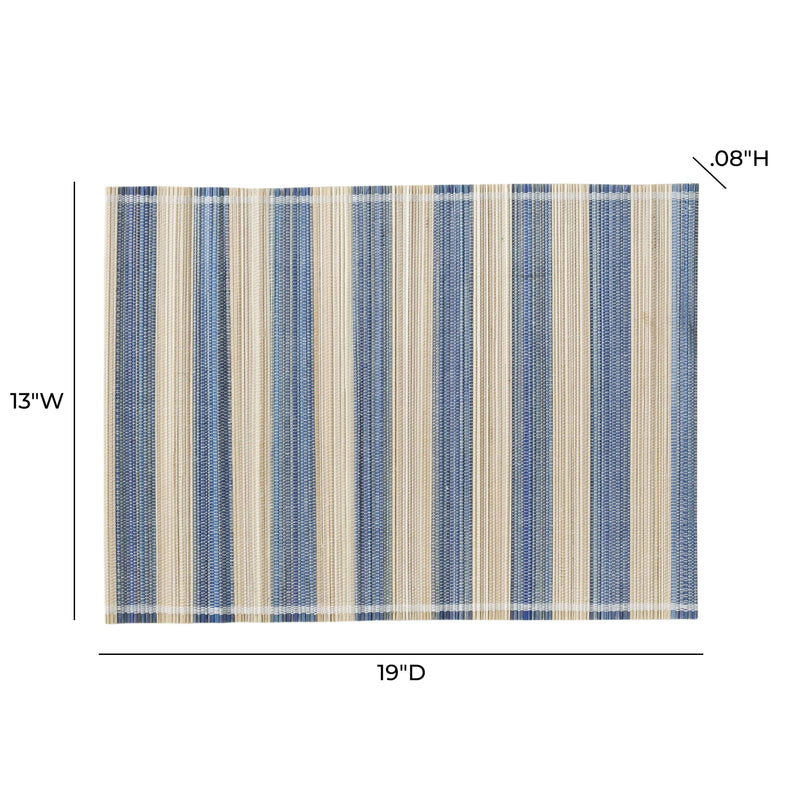 Jora Faded Bamboo Placemat - Set of 4 - Blue