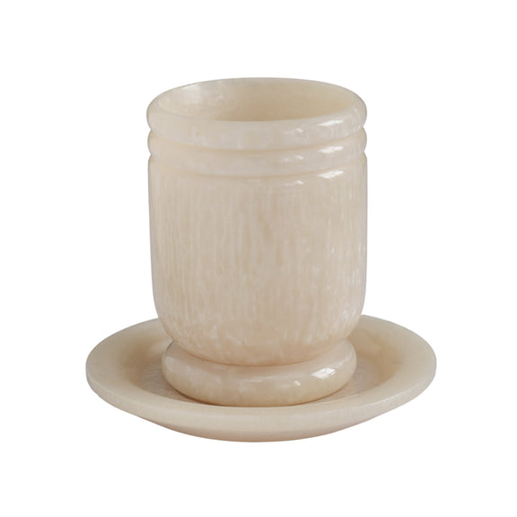 Channeled Swirl Resin Kiddush Cup - Tan
