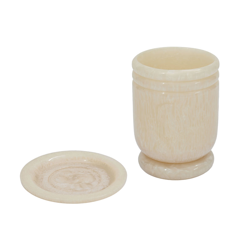 Channeled Swirl Resin Kiddush Cup - Tan