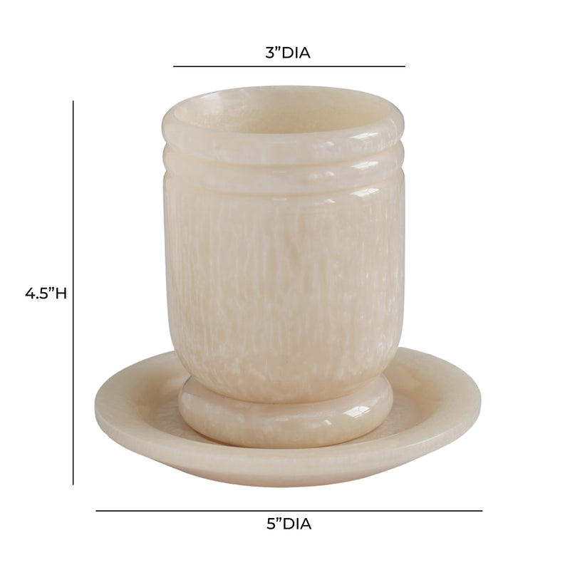 Channeled Swirl Resin Kiddush Cup - Tan