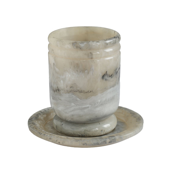 Channeled Swirl Resin Kiddush Cup - Onyx