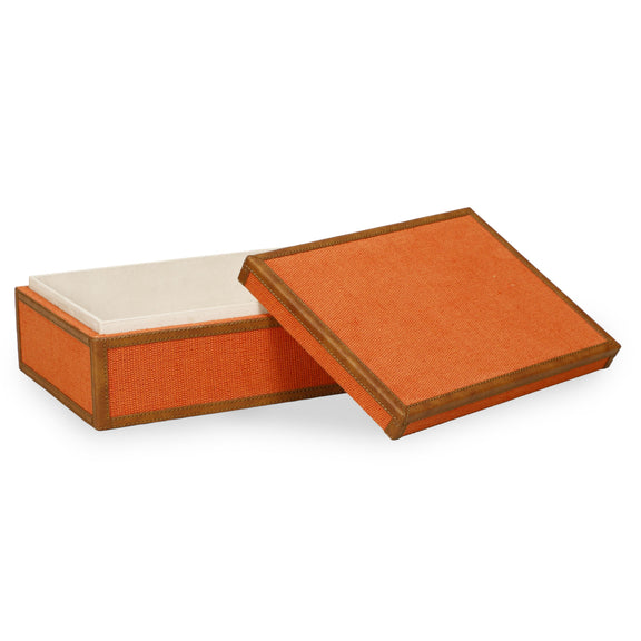 Acre Orange Cotton Jute Contract-Grade Jewelry Box