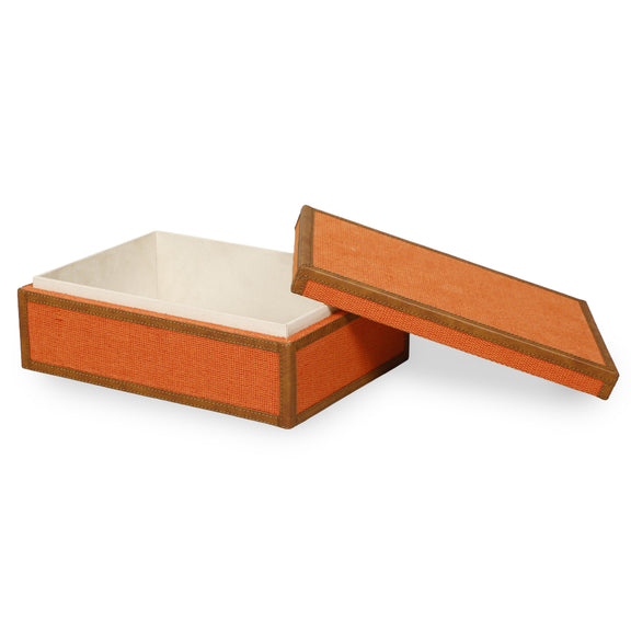 Acre Orange Cotton Jute Contract-Grade Jewelry Box