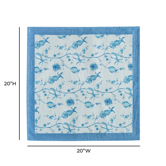 Dolce Natural Cotton Napkin - Set of 4 - Baby Blue
