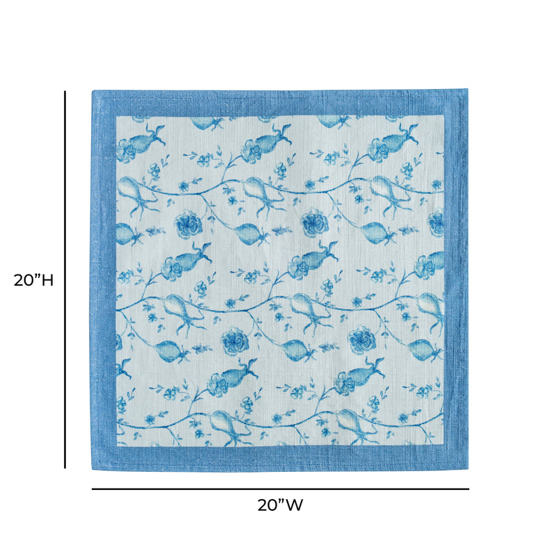 Dolce Natural Cotton Napkin - Set of 4 - Baby Blue
