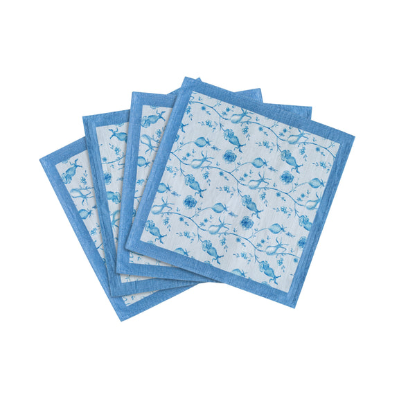 Dolce Natural Cotton Napkin - Set of 4 - Baby Blue