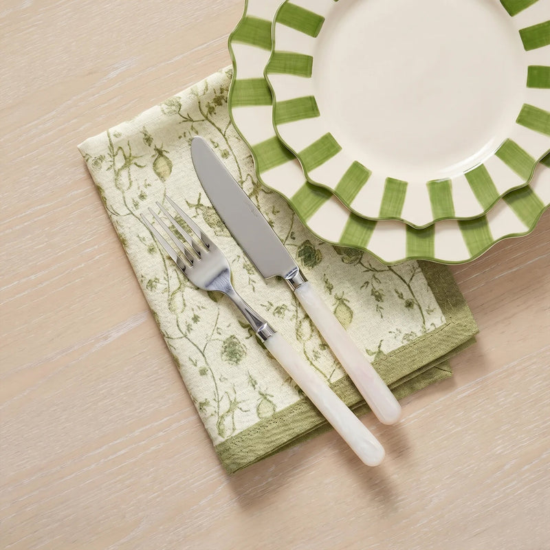 Dolce Natural Cotton Napkin - Set of 4 - Olive Green