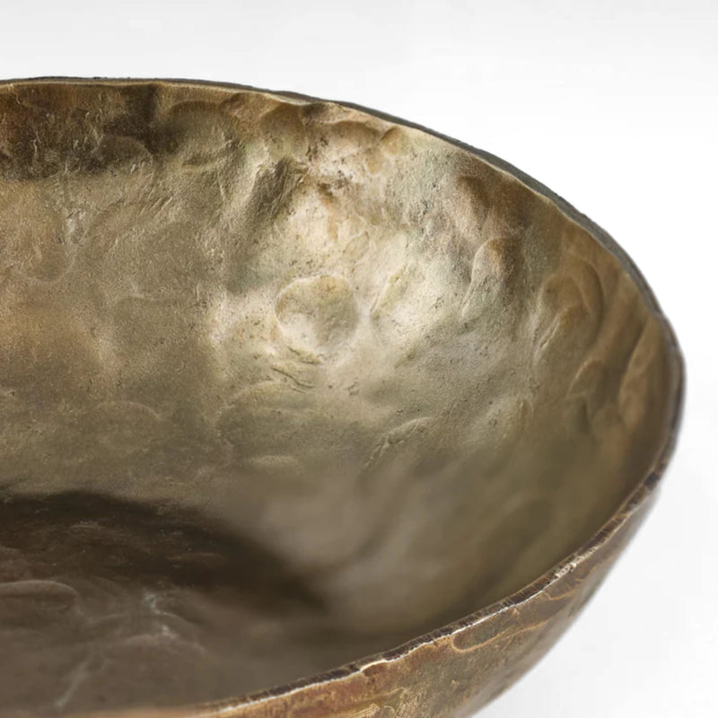 Shah Antique Brass Hammered Iron Catchall Round Bowls - Set of 3