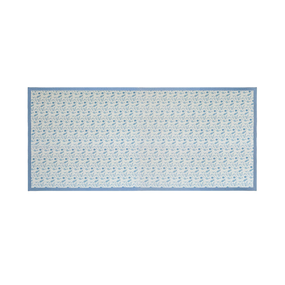 Dolce Natural Cotton Table Cloth - Baby Blue / 70" x 160"