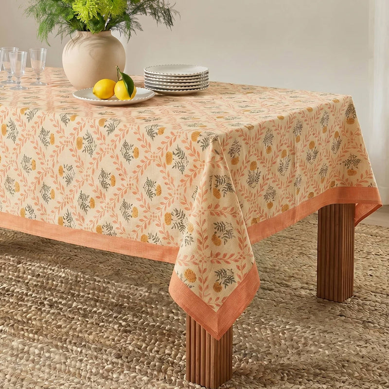 Dolce Natural Cotton Table Cloth - Blush / 70" x 160"