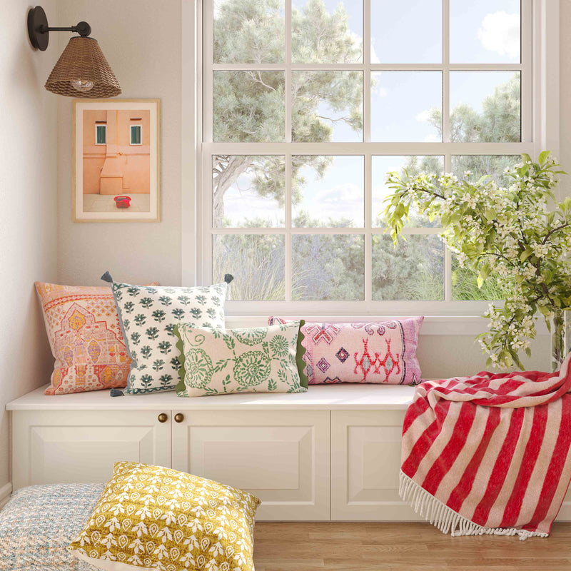 Harvest 20" Printed Cotton Throw Pillow Cover - With Insert