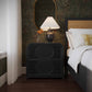 Tina 27" Rattan Nightstand With Storage - Black