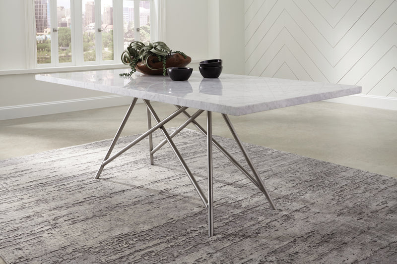 Coral Marble Rectangular Dining Table