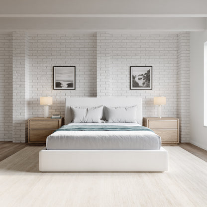 One Upholstered Footboard Storage Bed in Pearl (2026)