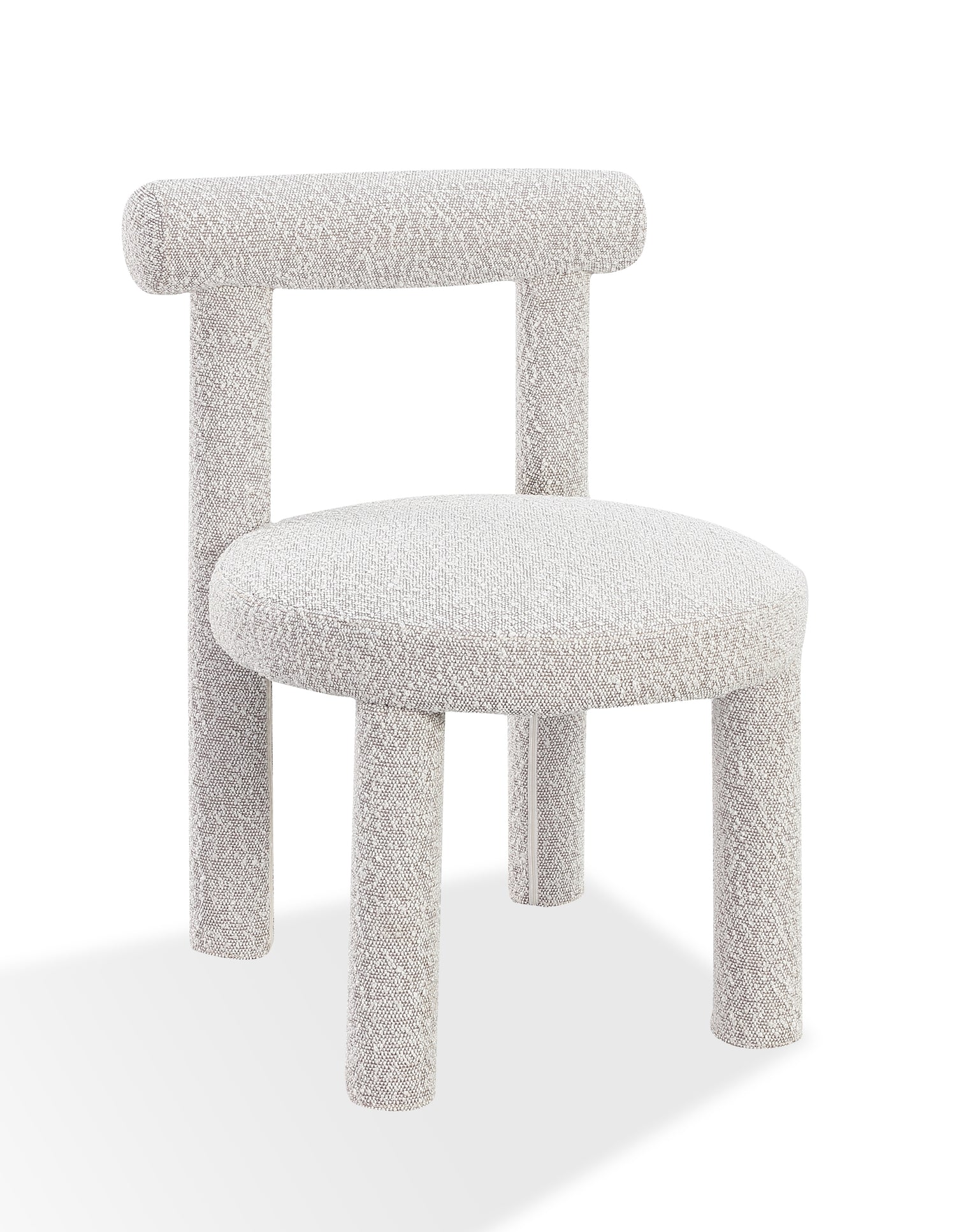 Addison Modern Dining Chair in Cotton Ball Boucle