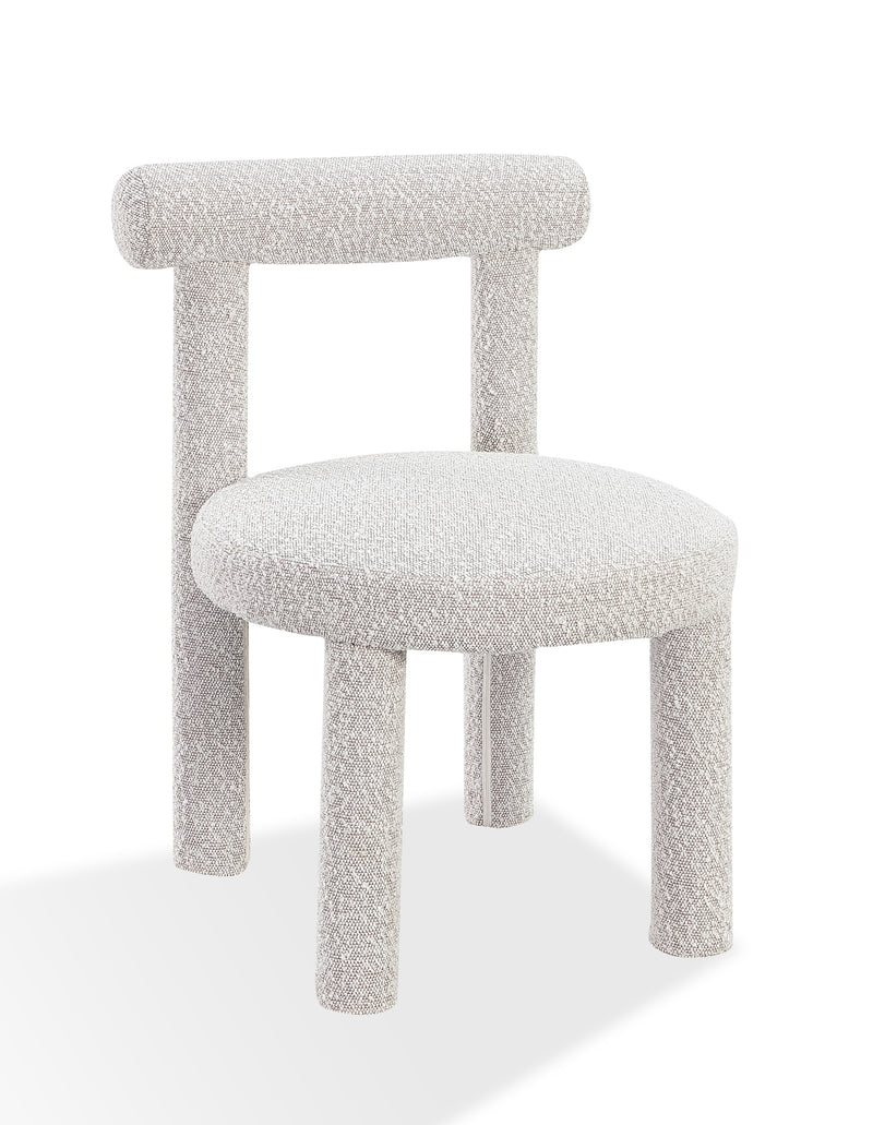 Addison Modern Dining Chair in Cotton Ball Boucle