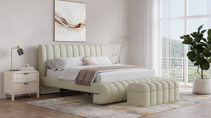 Savage Maximalist Upholstered Bed in Sandy Chenille