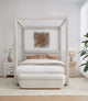 Rockford Full-size Upholstered Canopy Bed in Turtle Dove Linen (2026)