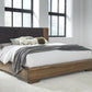 Boka Queen-Size Chenille Upholstered Platform Bed in Black and Impala