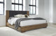Boka Queen-Size Chenille Upholstered Platform Bed in Black and Impala