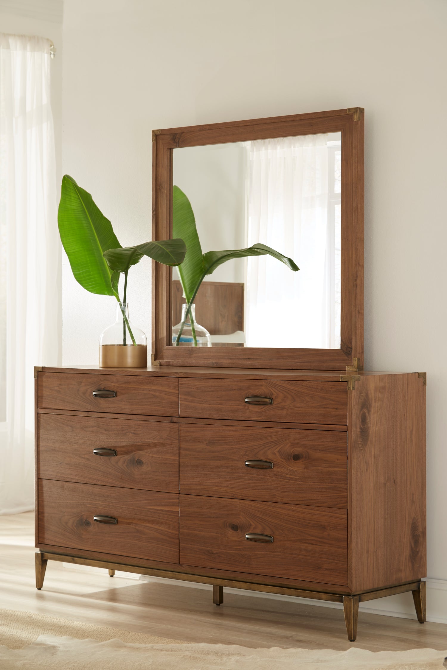 Adler Six Drawer Dresser in Natural Walnut (2024)