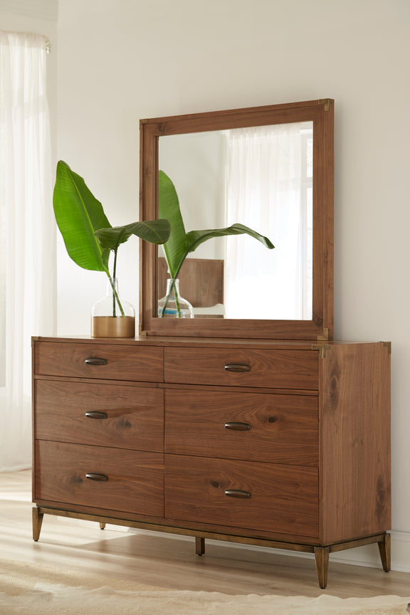 Adler Six Drawer Dresser in Natural Walnut (2024)