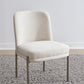 Dion Upholstered Dining Chair in Natural Light Linen and Brushed Nickel Metal