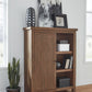 Autumn Sliding Door Bookcase in Flint Oak