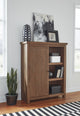 Autumn Sliding Door Bookcase in Flint Oak