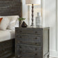 Townsend Solid Wood Three Drawer Nighstand in Gunmetal