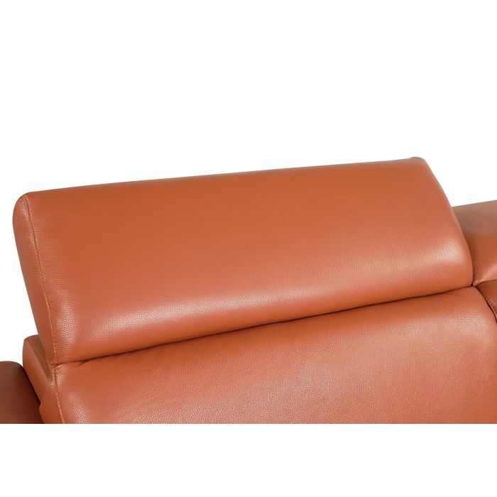 692 DivanItalia Camel Sofa with Adjustable Headrest in Top-Grain Italian Leather