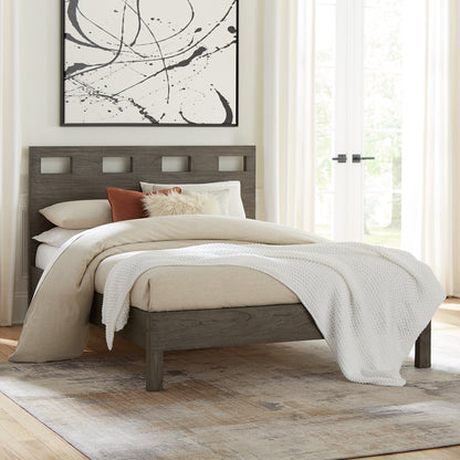 Riva Platform Bed in Sharkskin