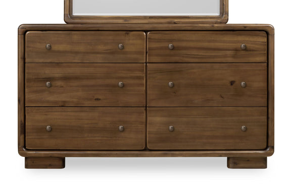 Boka Six Drawer Acacia Wood Dresser in Impala