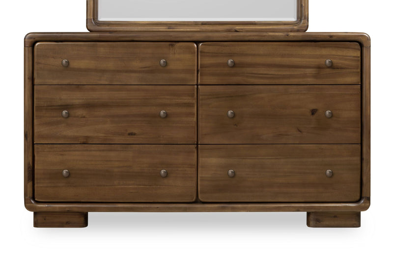 Boka Six Drawer Acacia Wood Dresser in Impala