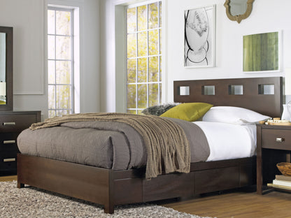 Riva Platform Storage Bed in Chocolate Brown