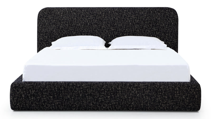 Elora California King-Size Upholstered Platform Bed in Moonlight Chenille