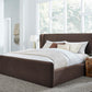 Bacall California King-size Velvet Upholstered Wingback Platform Bed in Cola (2026)
