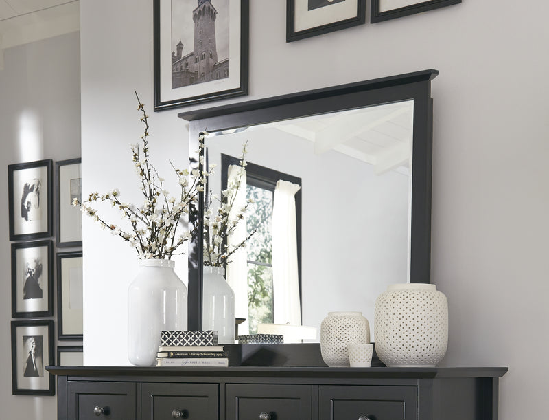 Paragon Beveled Glass Mirror in Black