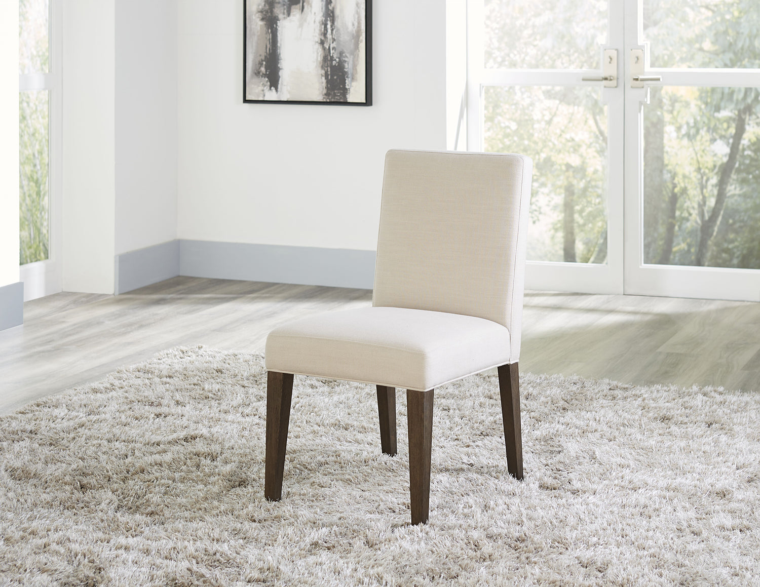 Modesto Upholstered Side Chair in Abalone Linen and French Roast