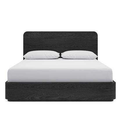 Elora Ash Wood Platform Bed in Jet