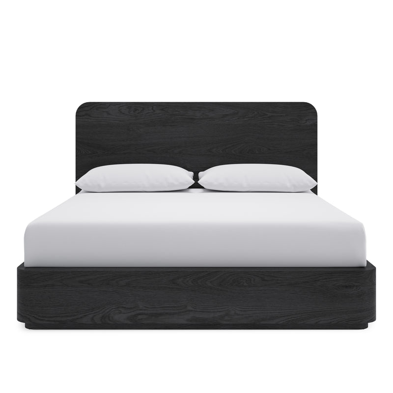 Elora Queen-Size Ash Wood Platform Bed in Jet
